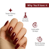 Chestnut Glow Red Nail Polish with Glossy Finish Listing PI - 04