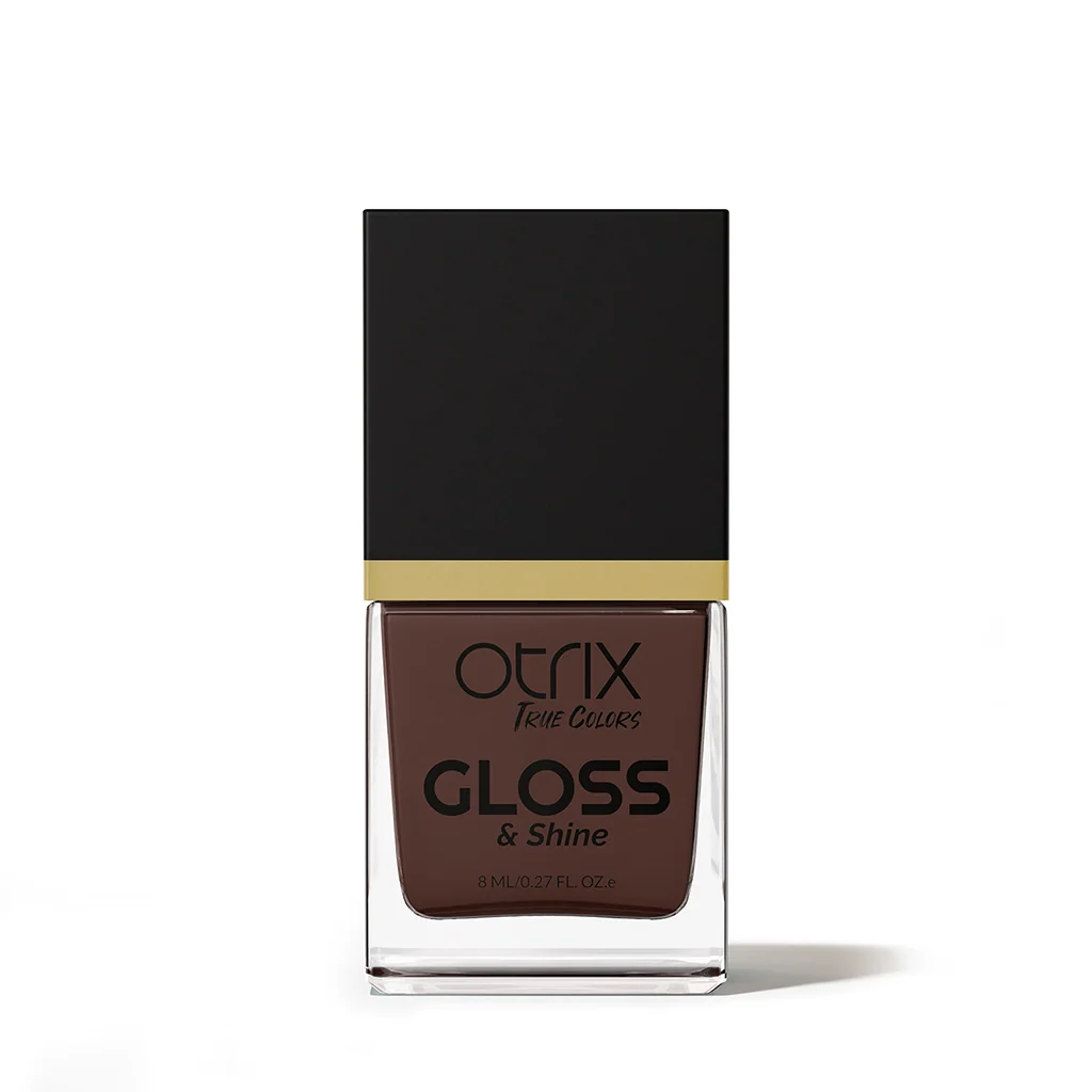 Dark Cherry Brown Nail Polish with Glossy Finish Listing PI - 01