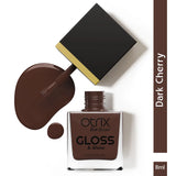 Dark Cherry Brown Nail Polish with Glossy Finish Listing PI - 03