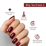 Dark Red Nail Polish with Glossy Finish Listing PI - 04
