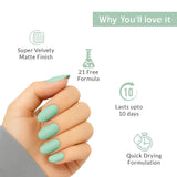 Dusty Aqua Green Nail Polish with Smooth Matte Finish Listing PI - 04