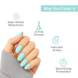 Icy Matte Blue Nail Polish with Smooth Matte Finish Listing PI - 04