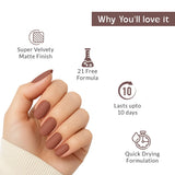Mahogany Matte Brown Nail Polish with Smooth Matte Finish Listing PI - 04