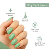 Pale Aqua Green Nail Polish with Glossy Finish Listing PI - 04