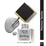 Platinum Twinkle Silver Nail Polish bottle front view