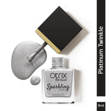 Platinum Twinkle Silver Nail Polish bottle front view