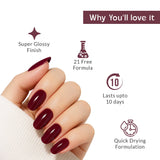 Raspberry Red Glossy Finish Purple Nail Polish Listing PI - 04
