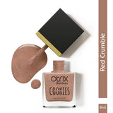 Red Crumble Brown Nail Polish with Cookie Texture Listing PI - 03