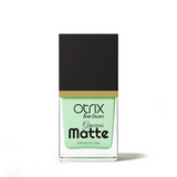 Close-up of Soft Meadow Green Nail Polish with Smooth Matte Finish bottle