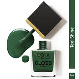 Teal Shine Green Nail Polish with Glossy Finish Listing PI - 03