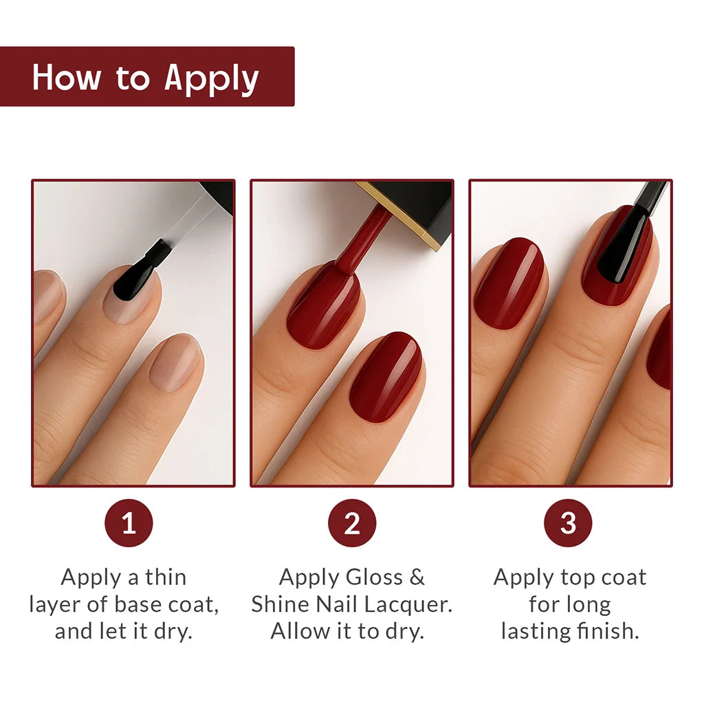 Chestnut Glow Red Nail Polish with Glossy Finish Listing PI - 07