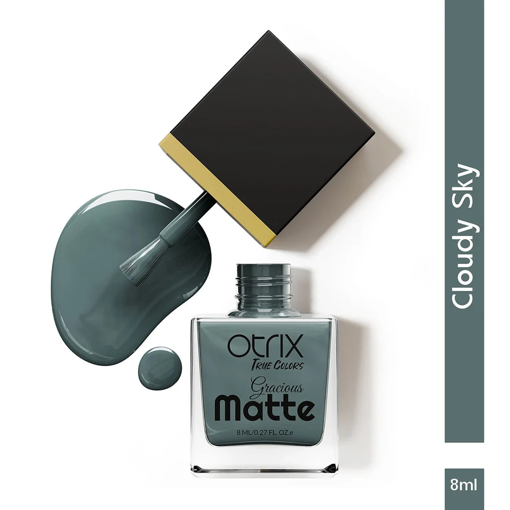 Cloudy Sky Blue Nail Polish with Velvety Matte Finish Listing PI - 03