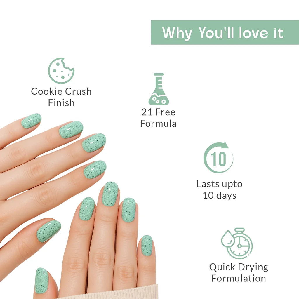 Crushed Pistachio Nail Polish with Green Cookie Textured Listing PI - 04