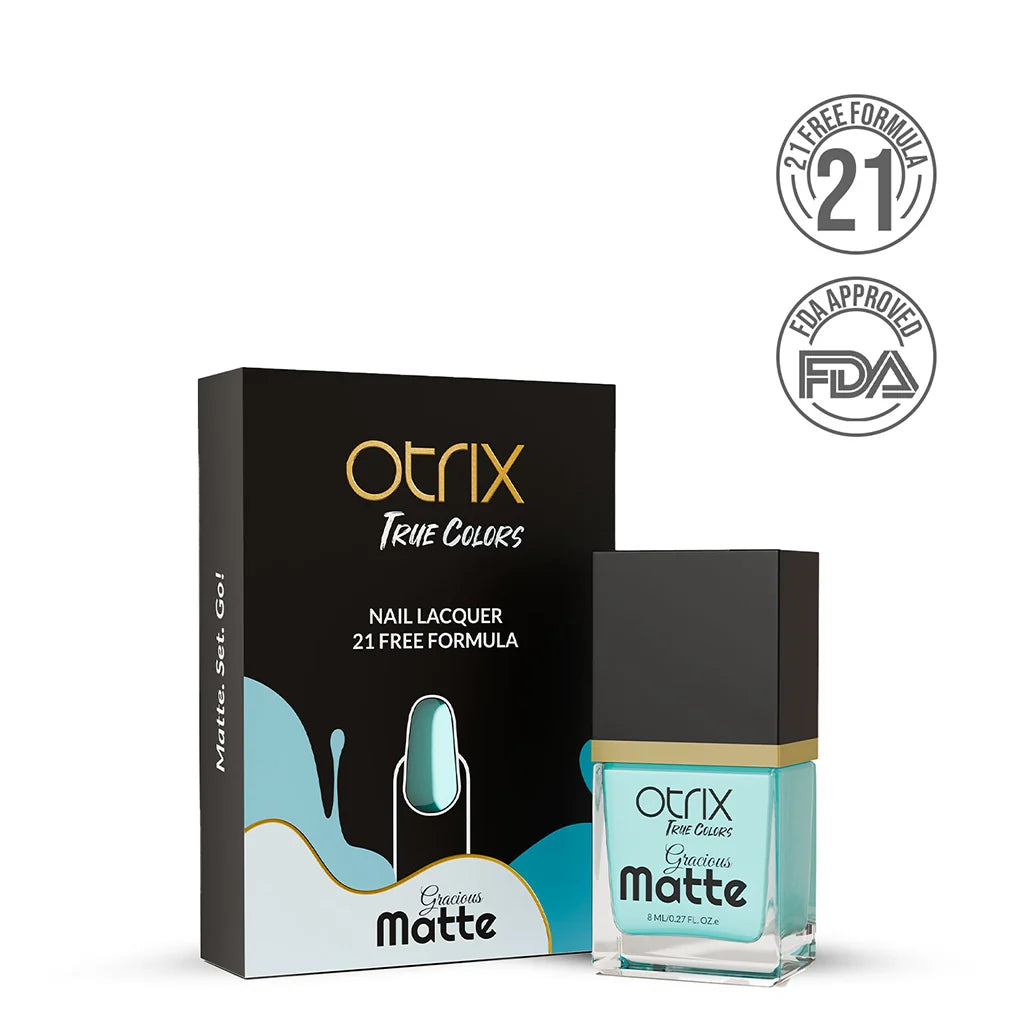 Icy Matte Blue Nail Polish with Smooth Matte Finish Listing PI - 06