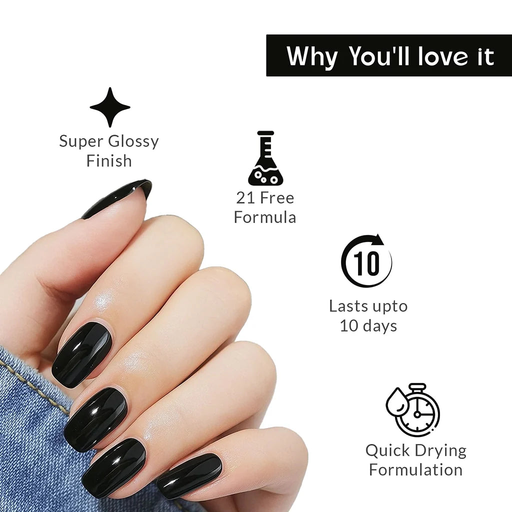 Midnight Black Nail Polish with Glossy Finish Listing PI - 04