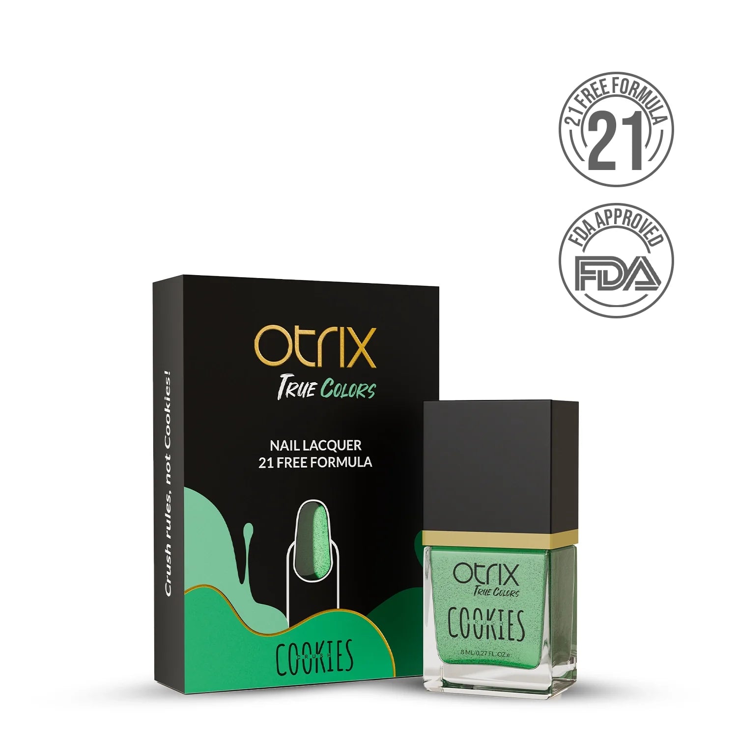 Mint Cookie Nail Polish with Green Cookie Textured Listing PI - 06