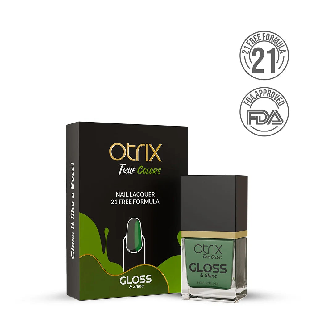 Mossy Green Nail Polish with Glossy Finish Listing PI - 06