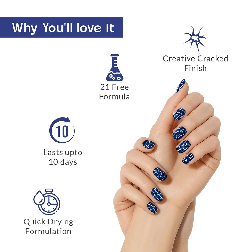 True Colors Navy Splinter Crackle Craze Nail Polish - 8ML