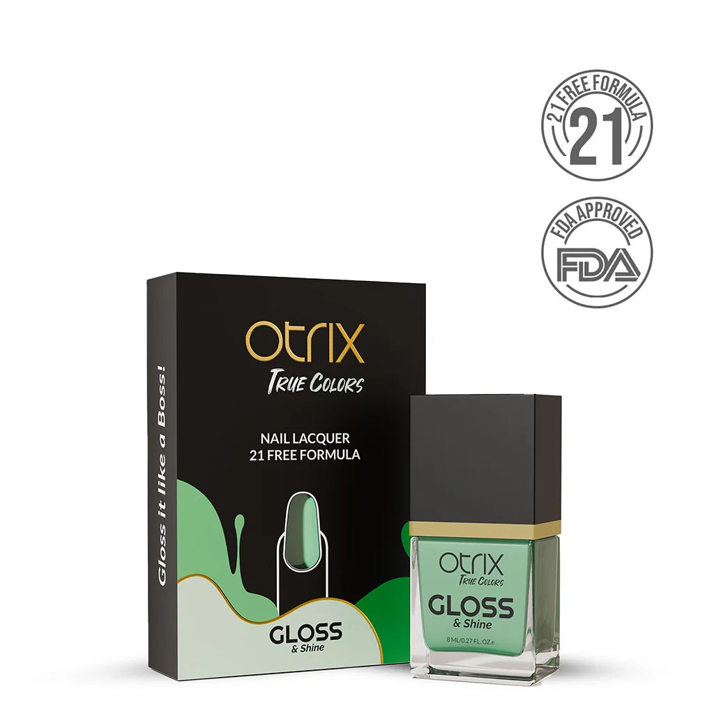 Pale Aqua Green Nail Polish with Glossy Finish Listing PI - 06