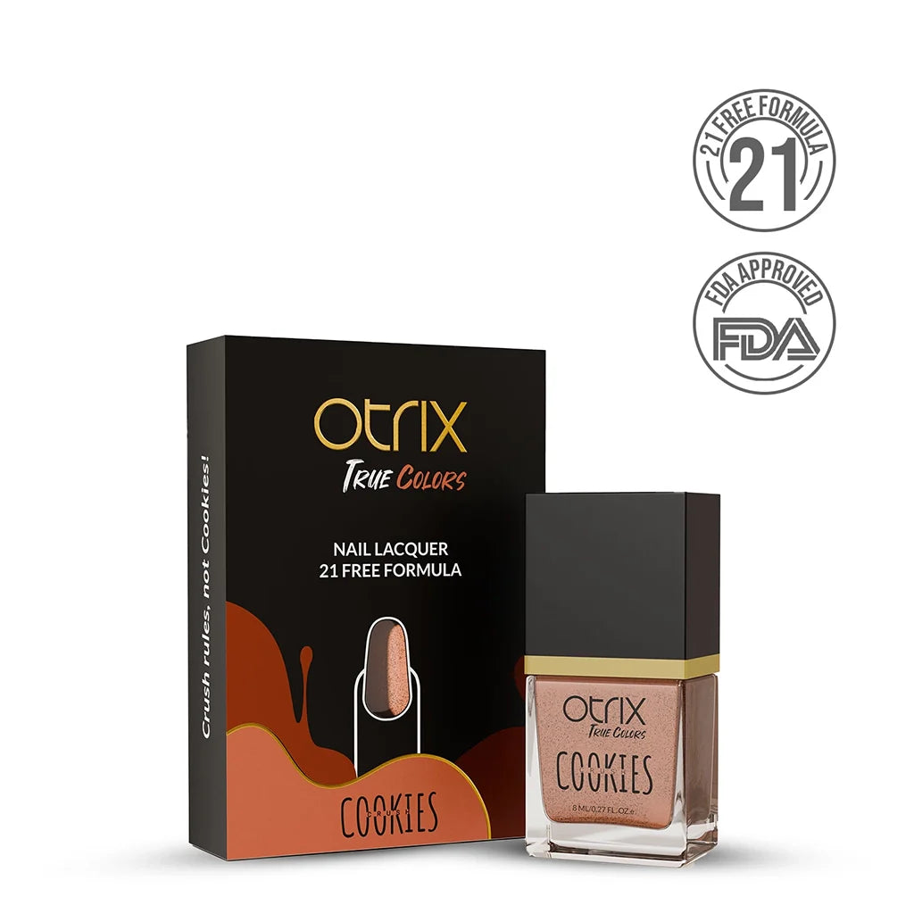 Red Crumble Brown Nail Polish with Cookie Texture Listing PI - 06