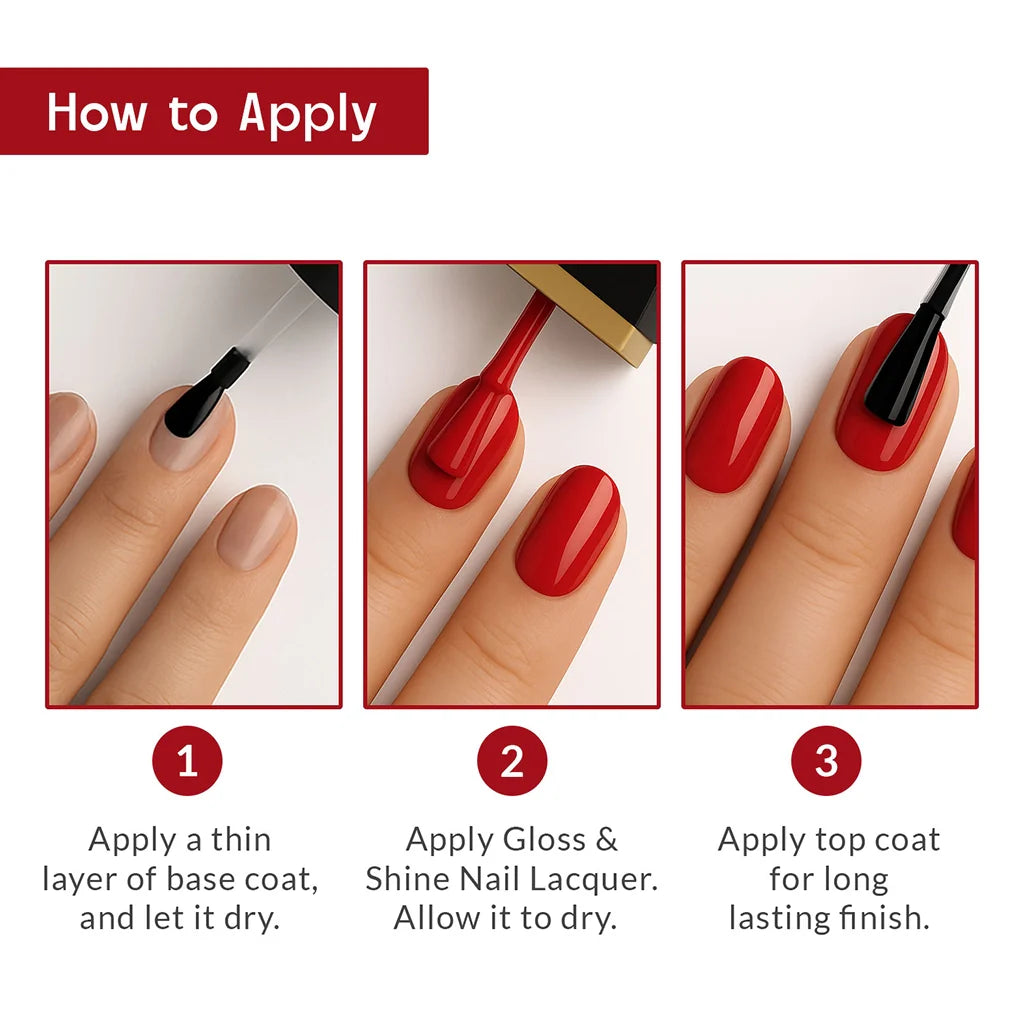 Ruby Red Nail Polish with Glossy Finish Listing PI - 07