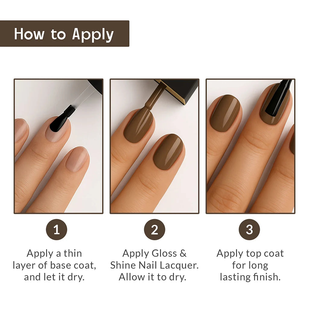 Rustic Red Glossy Finish Brown Nail Polish Listing PI - 07