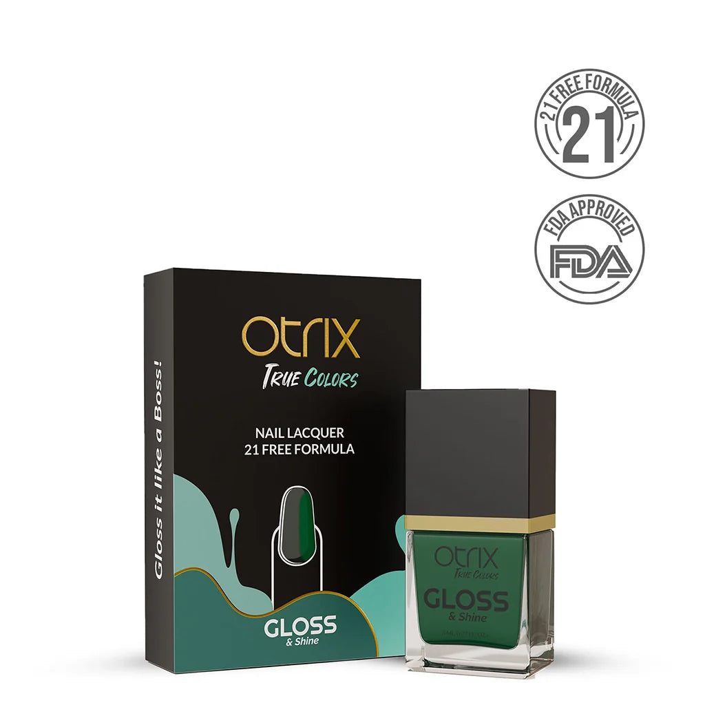 Teal Shine Green Nail Polish with Glossy Finish Listing PI - 06