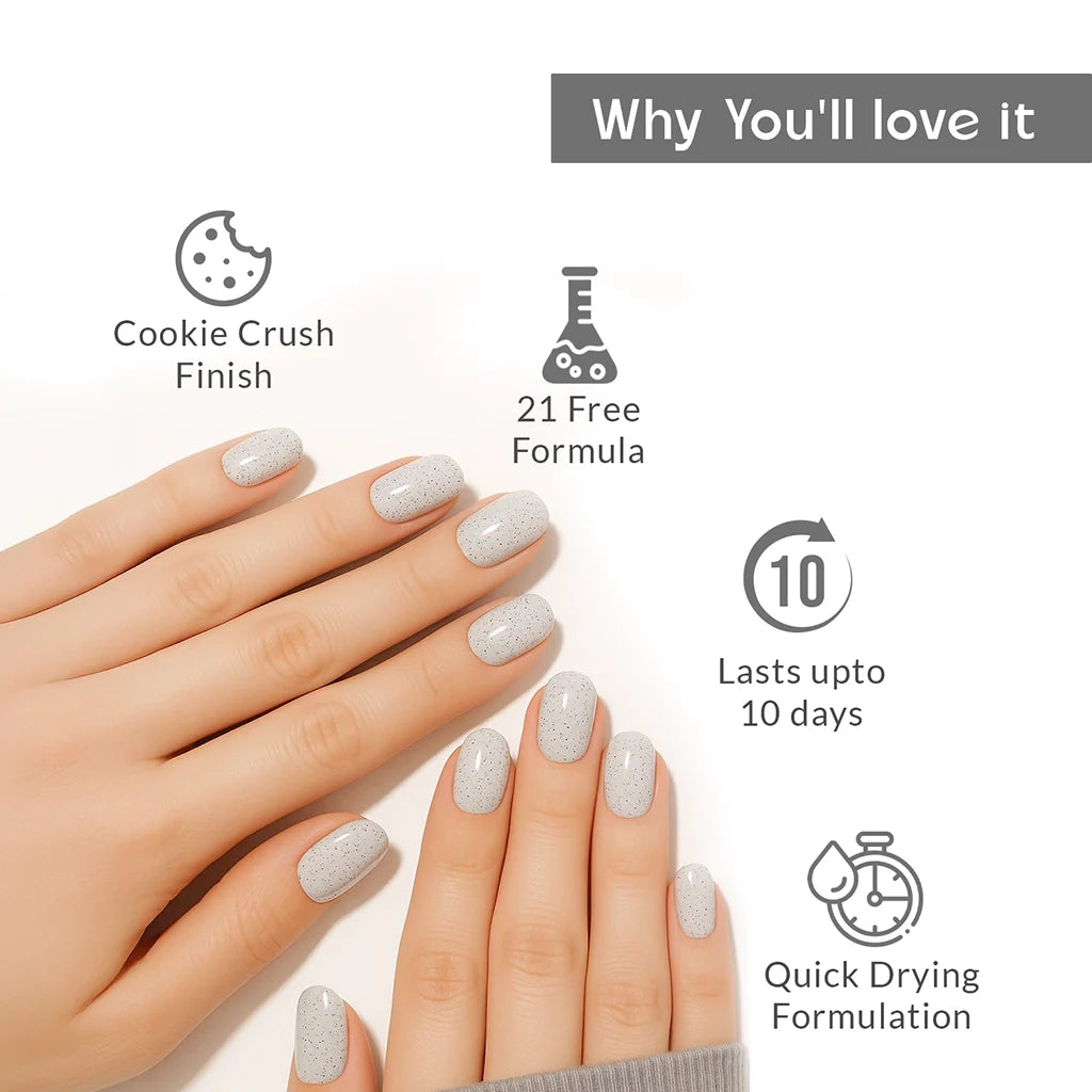Vanilla Crumble Grey Nail Polish with Cookie Texture Listing PI - 04