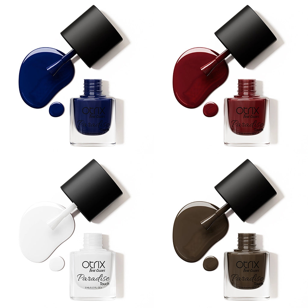 Paradise Touch Bold Breaks nail polish combo flat lay