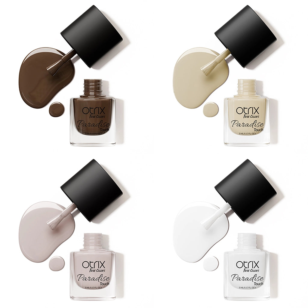 Paradise Touch Broken Shines nail polish combo flat lay