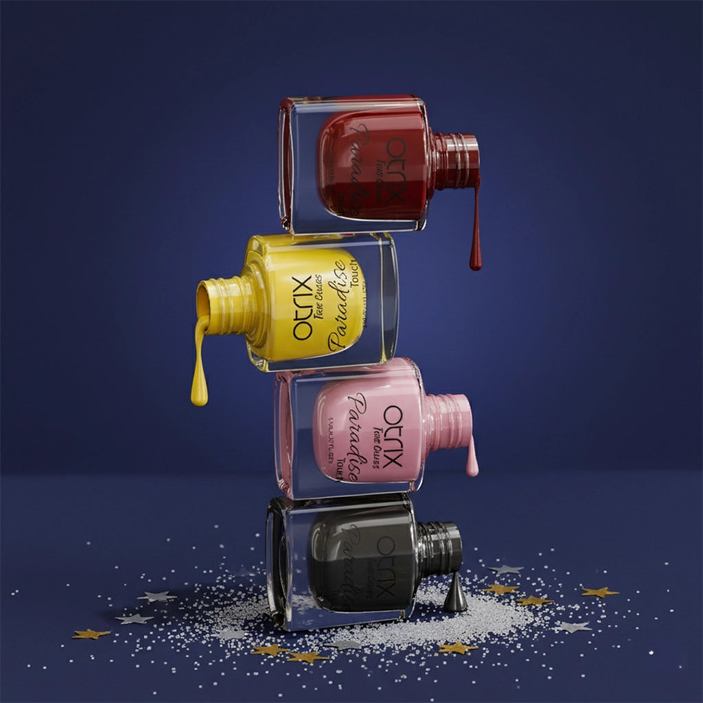 Paradise Touch crackle illusion nail polish combo bottle stack