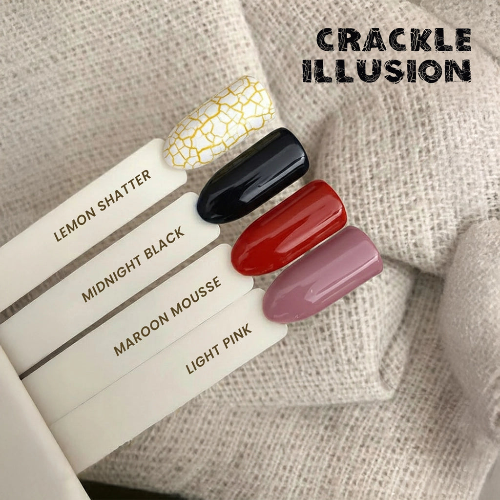 Paradise Touch crackle illusion nail polish shade swatches