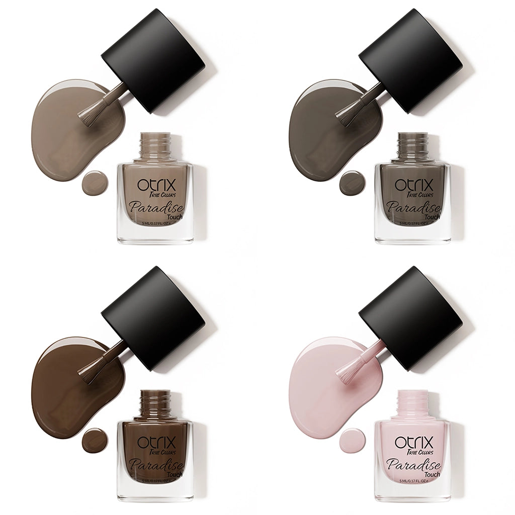 Paradise Touch Crushed Romance nail polish combo flat lay