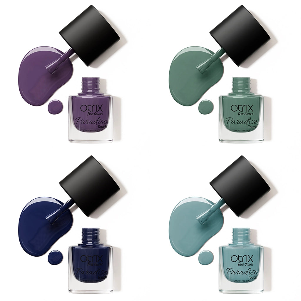Paradise Touch Crystal Tides nail polish combo flat lay
