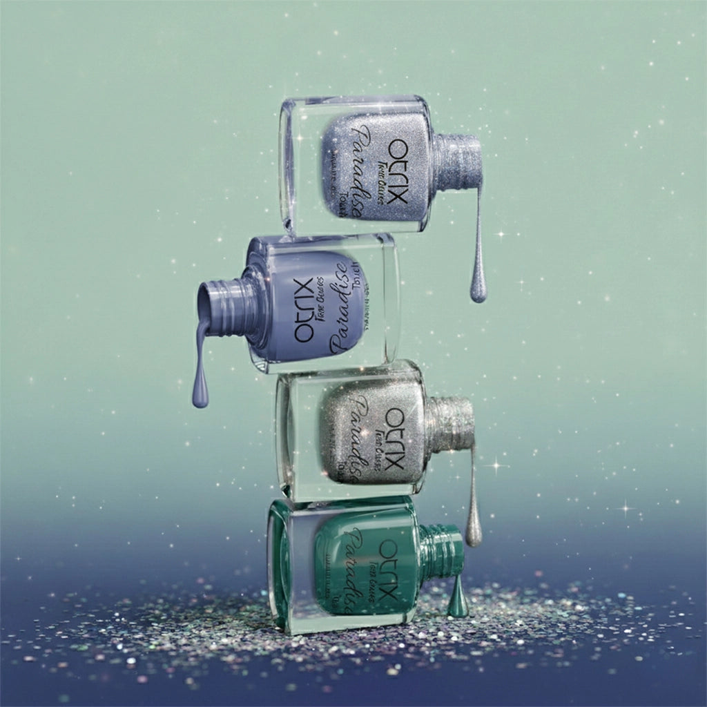 Paradise Touch Dune Glow nail polish combo bottle stack