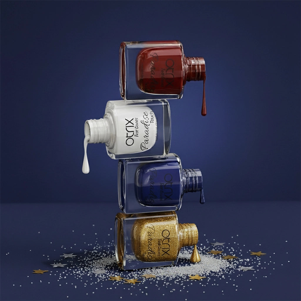 Paradise Touch Lustrous Cracks nail polish combo bottle stack