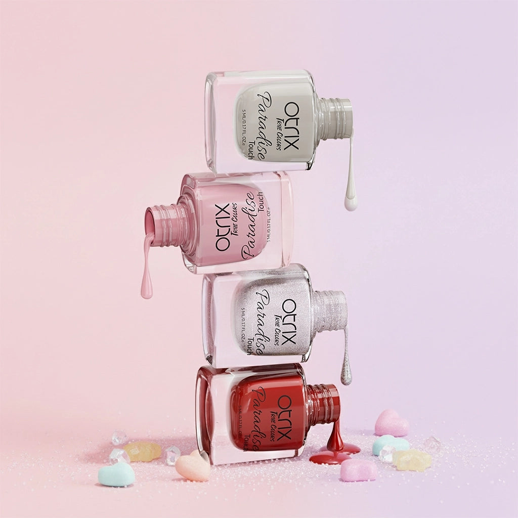 Paradise Touch Sugary Burst nail polish combo bottle stack