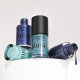 Shade of Shine Cool Blues nail polish combo bottle stack