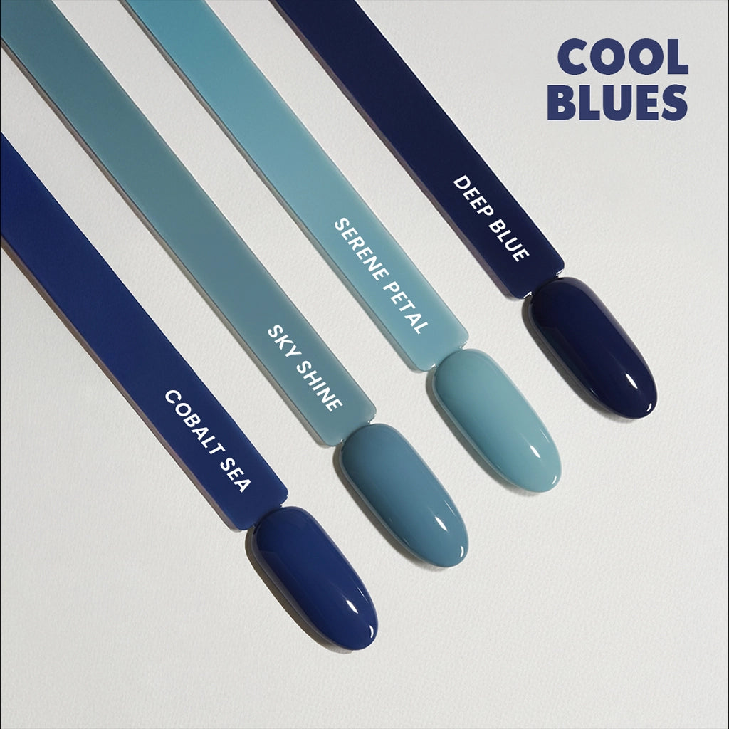 Shade of Shine Cool Blues nail polish shade swatches