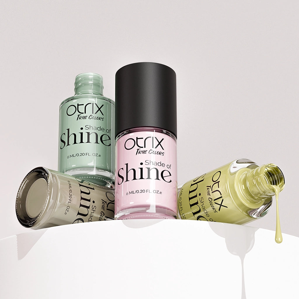 Shade of Shine Cozy Tones nail polish combo bottle stack