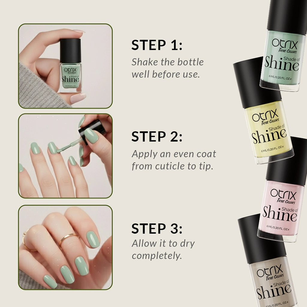 How to apply Shade of Shine Cozy Tones nail polish