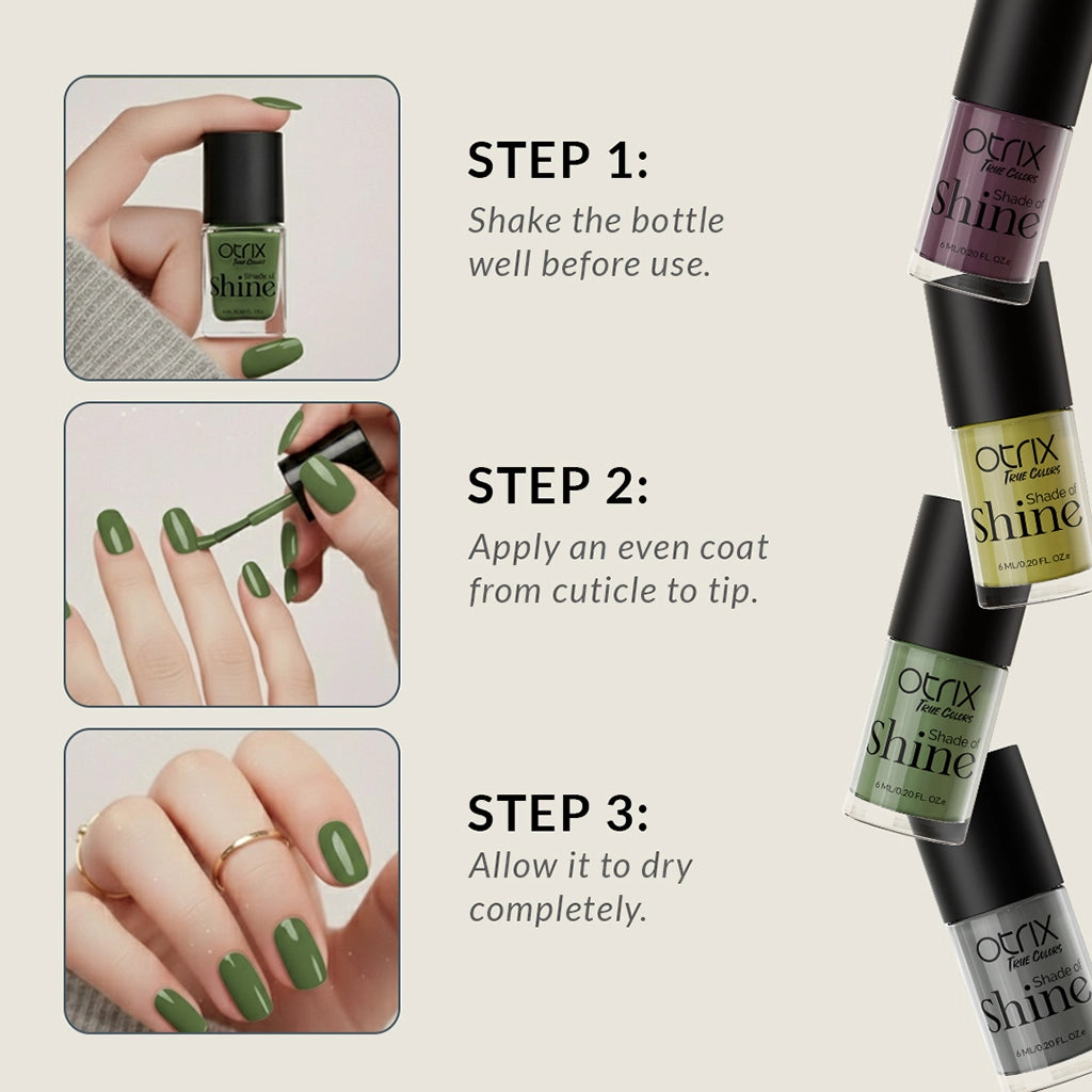 How to apply Shade of Shine Earthy Edge nail polish
