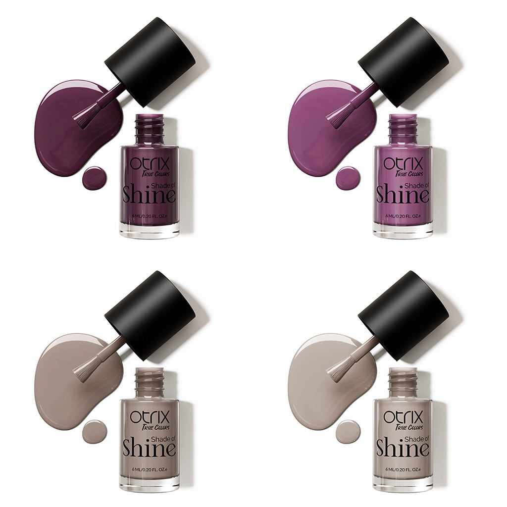 Shade of Shine Fresh Aura nail polish combo flat lay